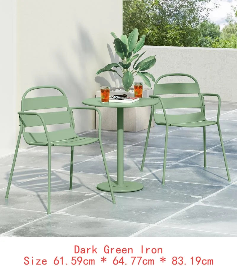 Matte Light Pink Bistro Set - Table and Chairs for Outdoor
