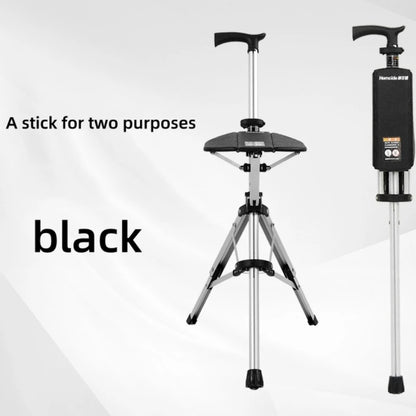 A 2-in-1 portable folding cane and chair  can be quickly folded and unfolded,