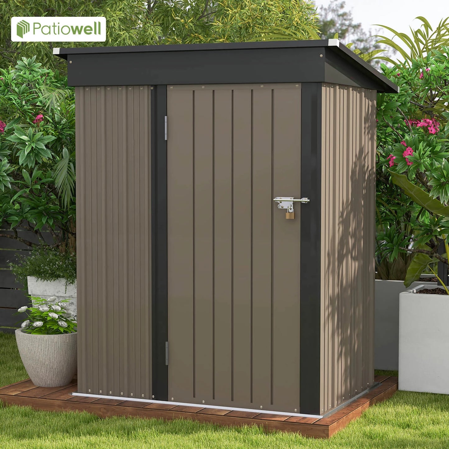 Patiowell 5x3 FT Outdoor Storage Shed, Tool Shed