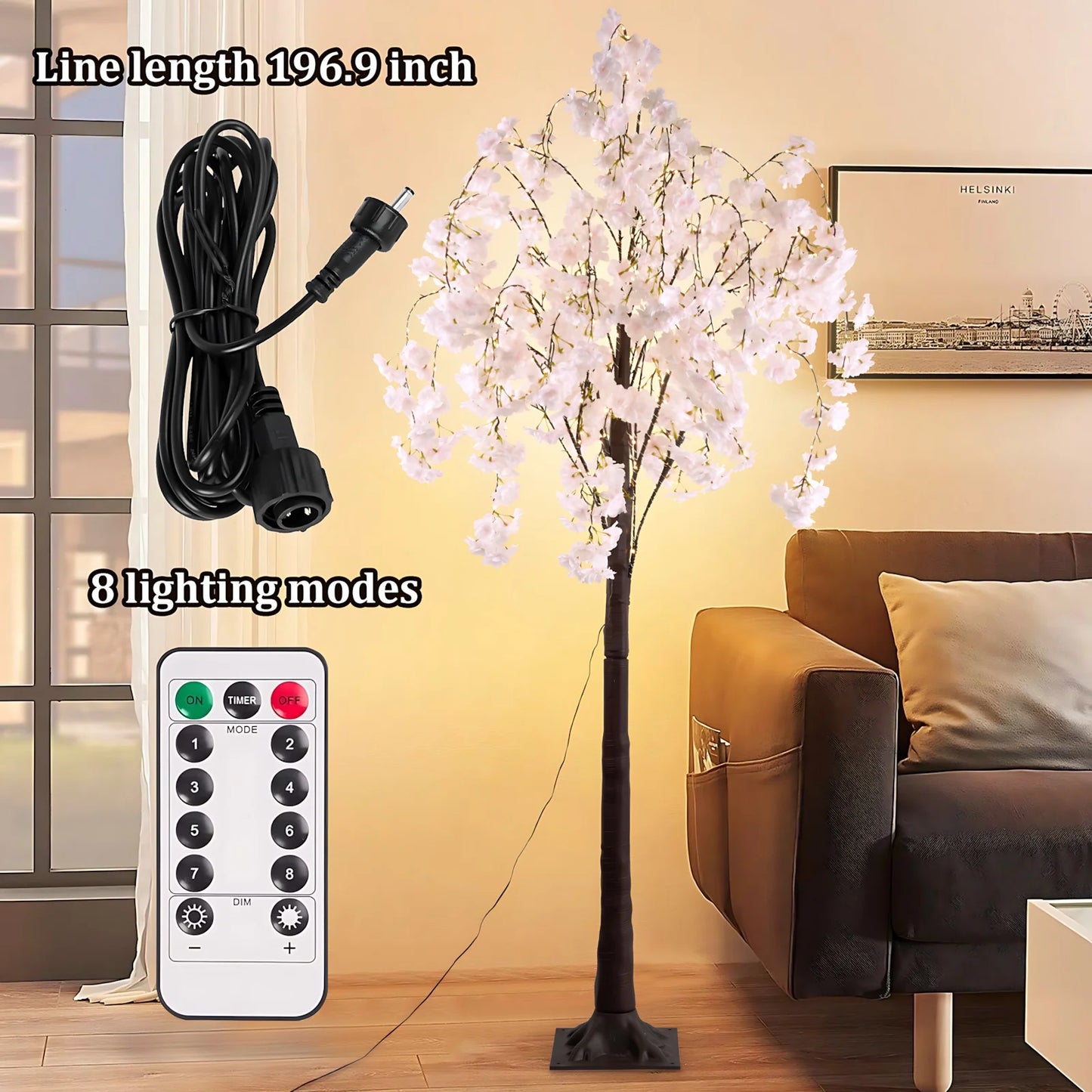 Cherry Blossom Tree Light, 6ft Lighted Trees for Decoration Inside,