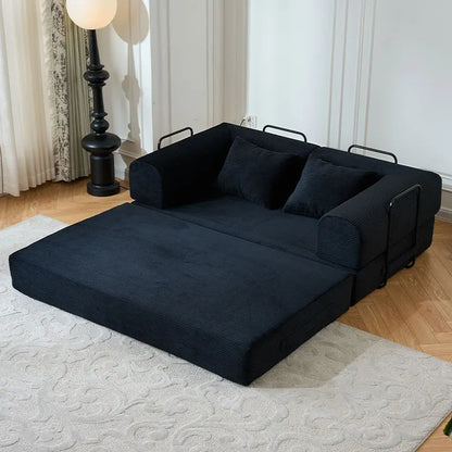 79'' Boneless Couch Foldable Convertible Futon Sleeper Sofa Bed