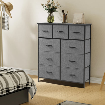 Dresser For Bedroom 9 Fabric Storage Drawer Wardrobe Tall Chest Organizer