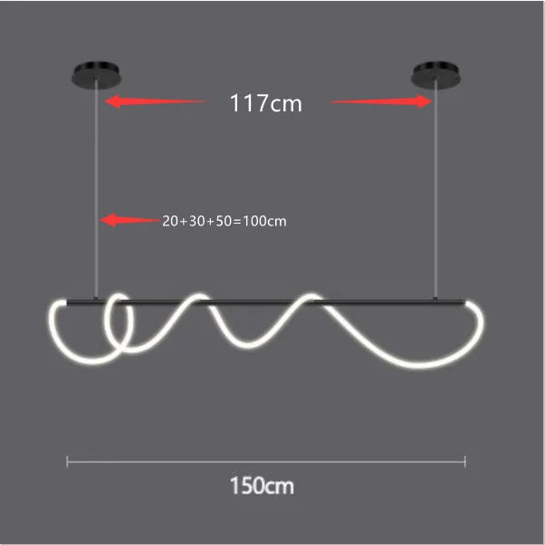 Nordic Adjustable Hose LED Chandelier Suitable Kitchen Dining