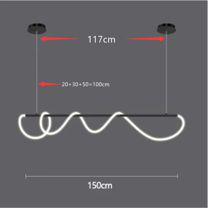 Nordic Adjustable Hose LED Chandelier Suitable Kitchen Dining