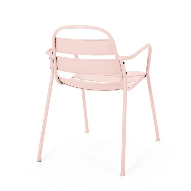 Matte Light Pink Bistro Set - Table and Chairs for Outdoor