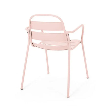 Matte Light Pink Bistro Set - Table and Chairs for Outdoor