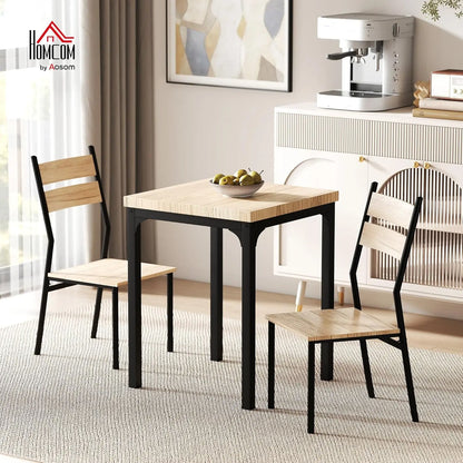 3 Piece Dining Table Set for 2, Modern Kitchen Table and Chairs,