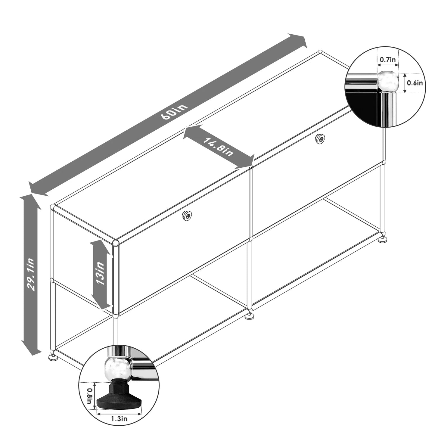 Modern Storage Cabinet Versatile Free-Standing Organizer