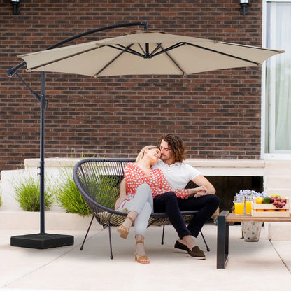 10FT Outdoor Patio Umbrella Hanging Cantilever with Easy Tilt Adjustment UV