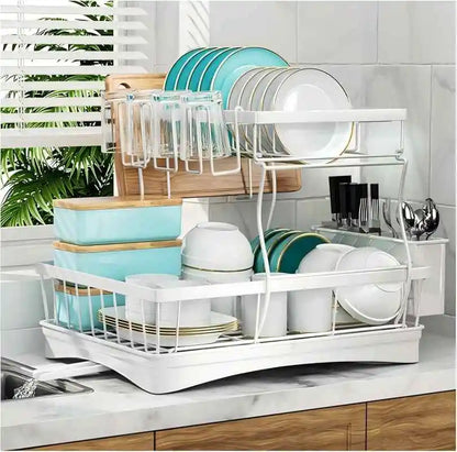Kitchen Countertop Double-layer Dish Drying Rack