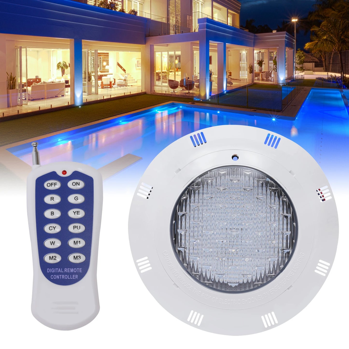 Swimming Pool LED Light RGB Underwater Light Remote