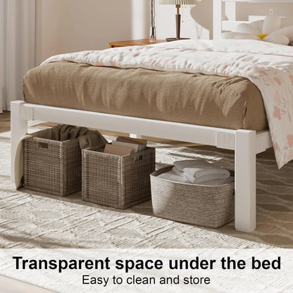 Bed Frame, Metal Platform with Headboard, Mattress Foundation