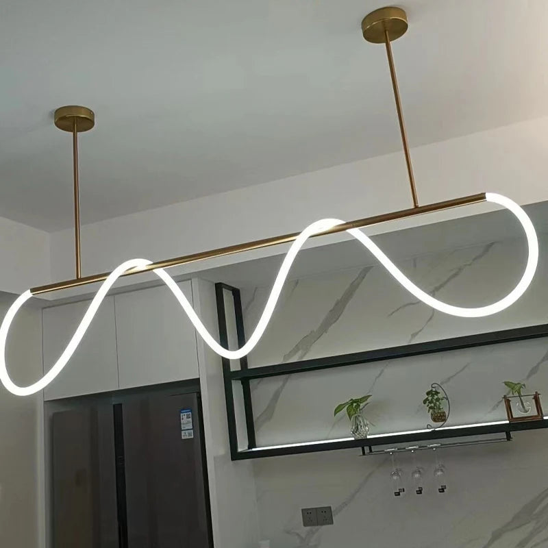 Nordic Adjustable Hose LED Chandelier Suitable Kitchen Dining