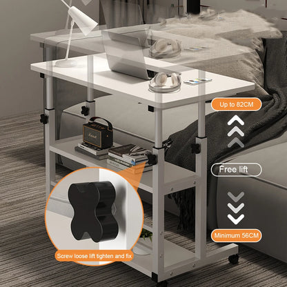 Multi-Layer Standing Desk Height Adjustable Wooden Computer Desk Workstation