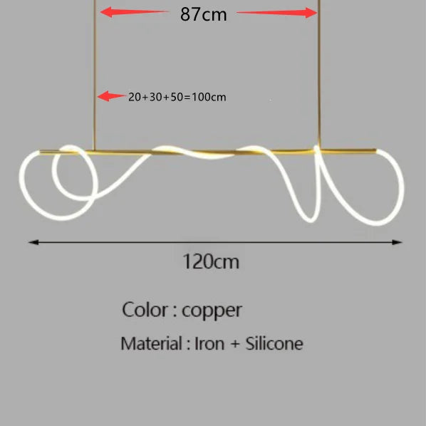 Nordic Adjustable Hose LED Chandelier Suitable Kitchen Dining