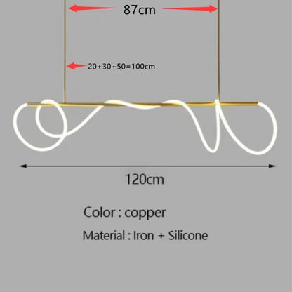 Nordic Adjustable Hose LED Chandelier Suitable Kitchen Dining
