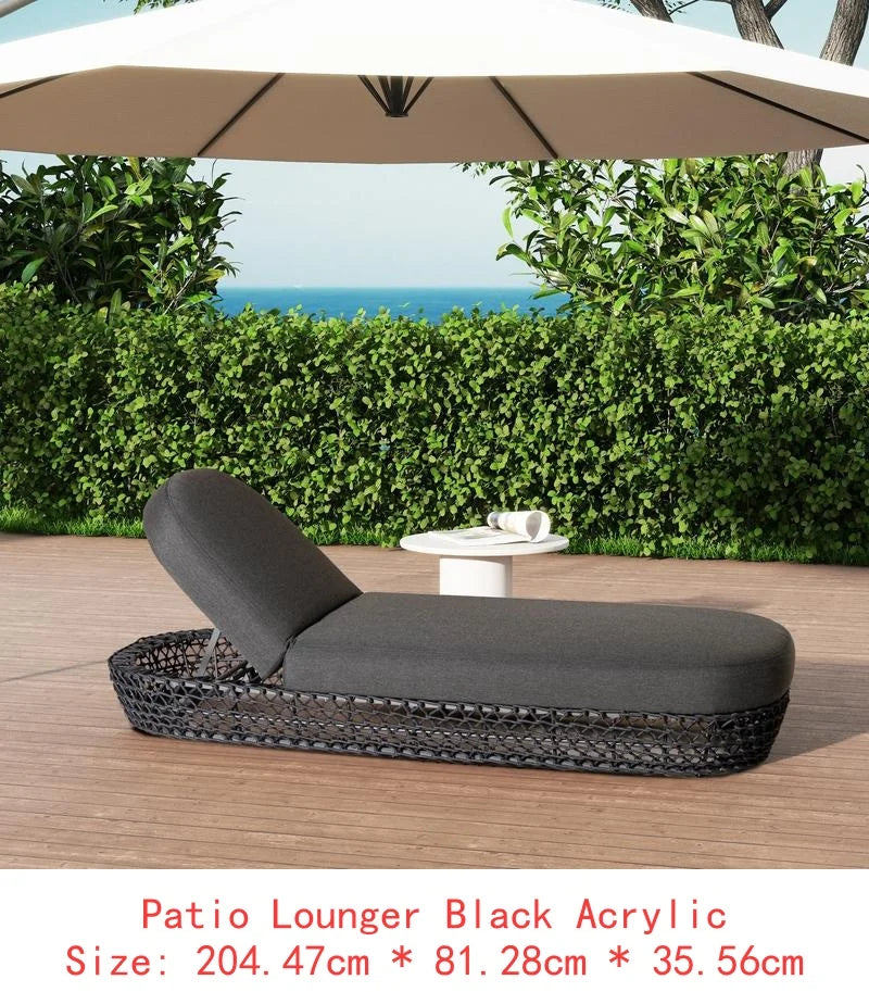 71" Upholstered Woven Patio Deep Seating Sofa