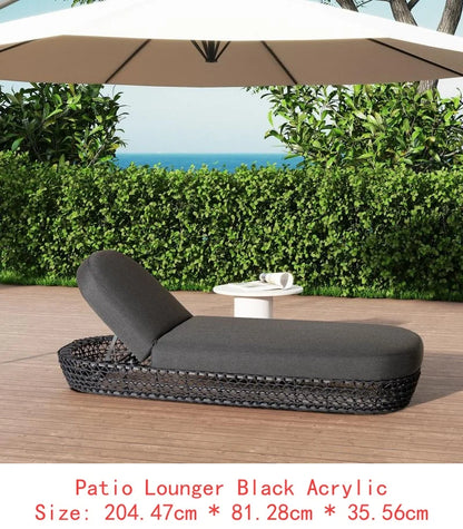 71" Upholstered Woven Patio Deep Seating Sofa