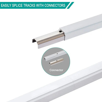 Ceiling or Wall Mount Curtain Track Kit with Hooks, 3ft 6ft Adjustable Length