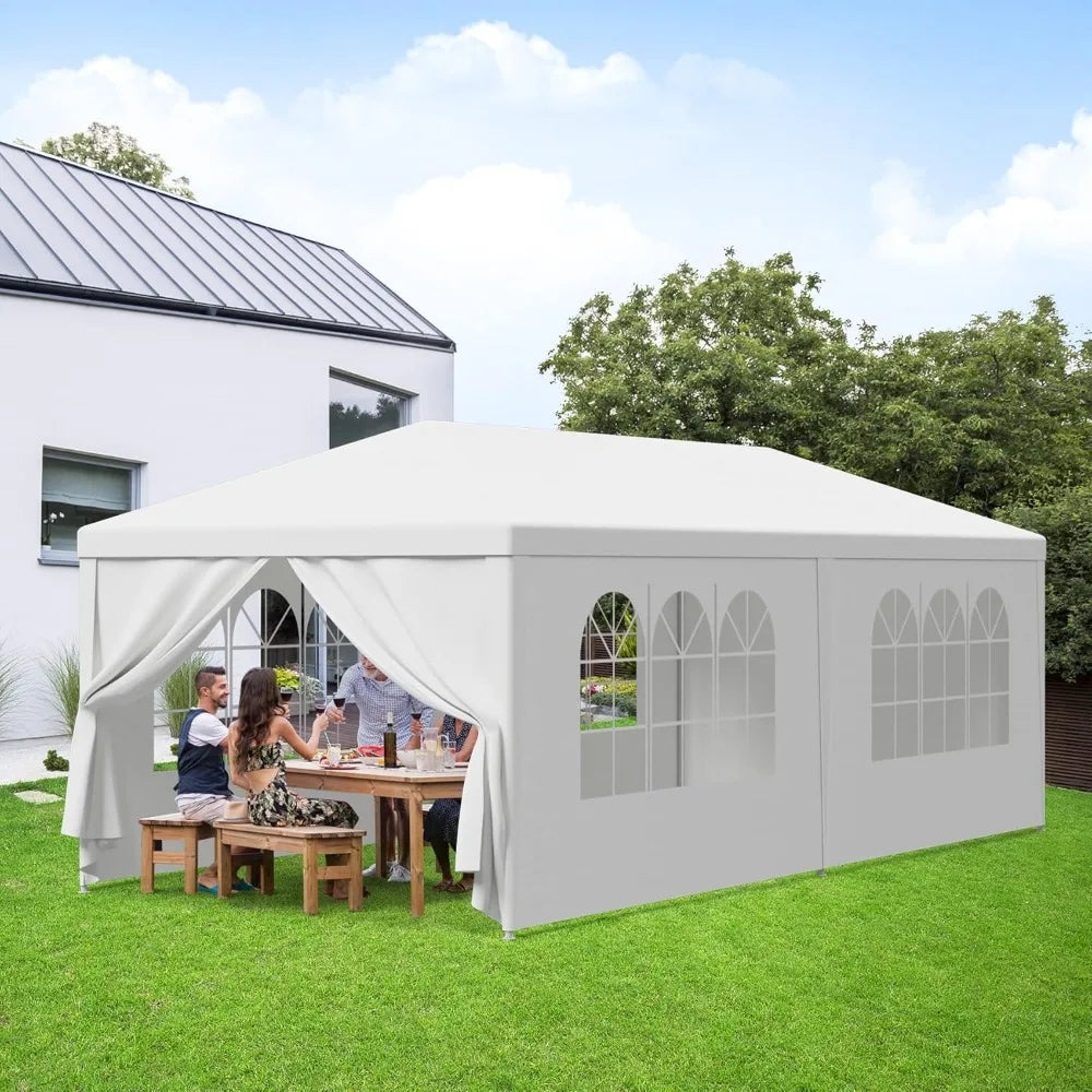 10' x 20' Outdoor White Waterproof Gazebo Canopy Tent