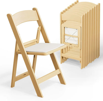 Resin Folding Chairs with Cushion, Plastic Chair with  Padded Seats