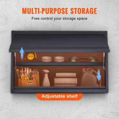SucceBuy 120lbs per Shelf Metal Storage Cabinet 20'' Tall Wall-Mounted