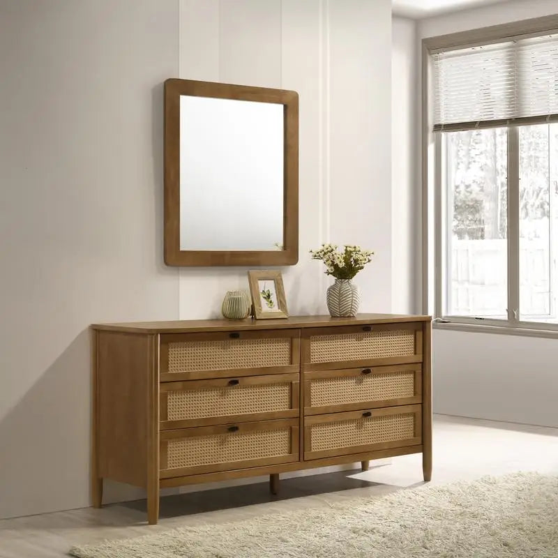5-Piece Bedroom Set Upholstered Queen Bed, Dresser, Mirror & 2 Nightstands