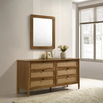5-Piece Bedroom Set Upholstered Queen Bed, Dresser, Mirror & 2 Nightstands
