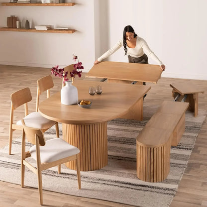 Table Expandable Round Dining Table Set for 4 to 8,