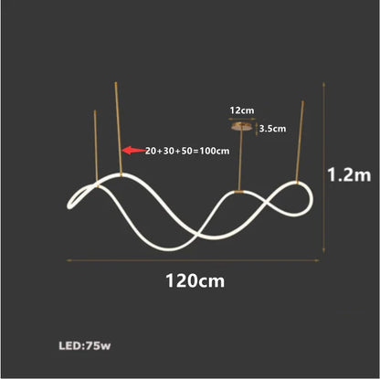 Nordic Adjustable Hose LED Chandelier Suitable Kitchen Dining