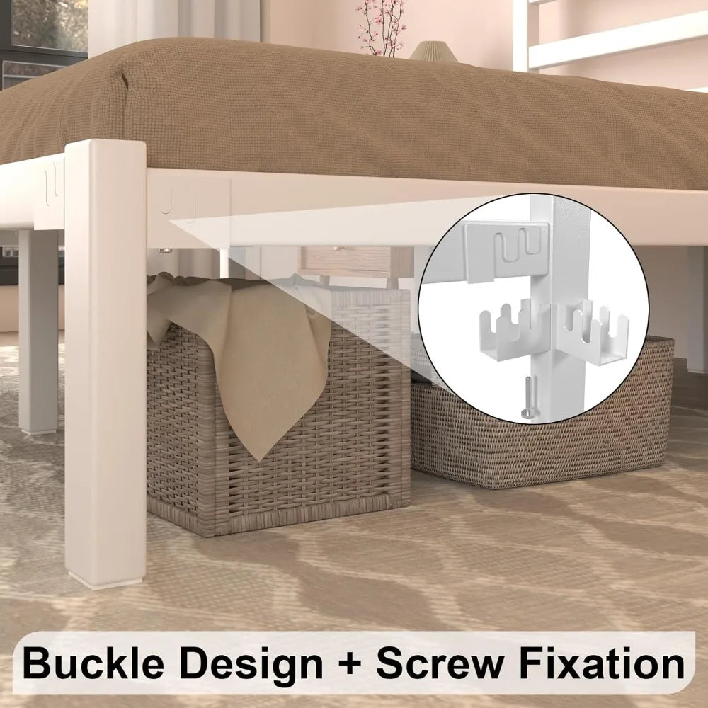 Bed Frame, Metal Platform with Headboard, Mattress Foundation