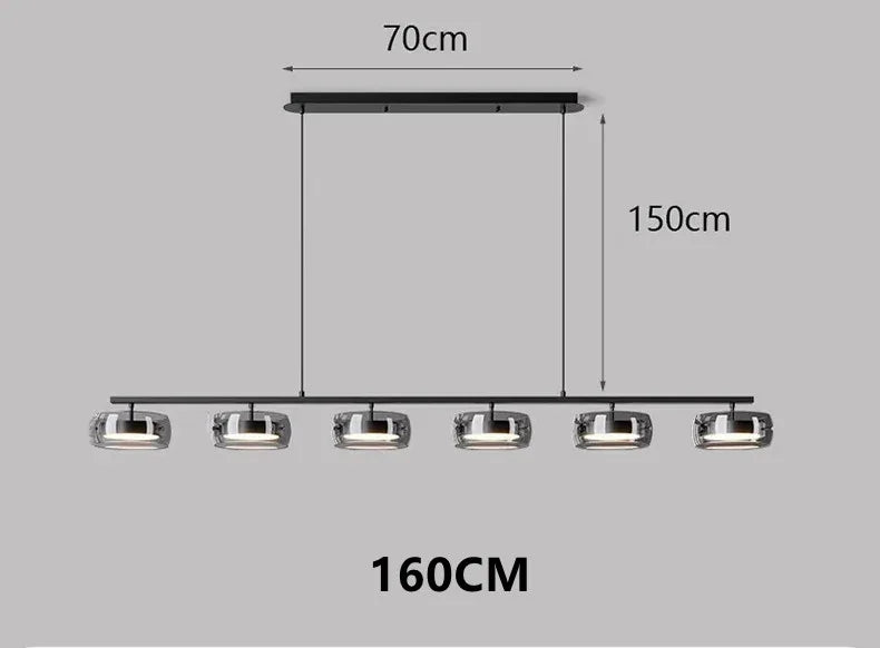 Nordic Minimalist Long Glass Pendant Lights Dimmable