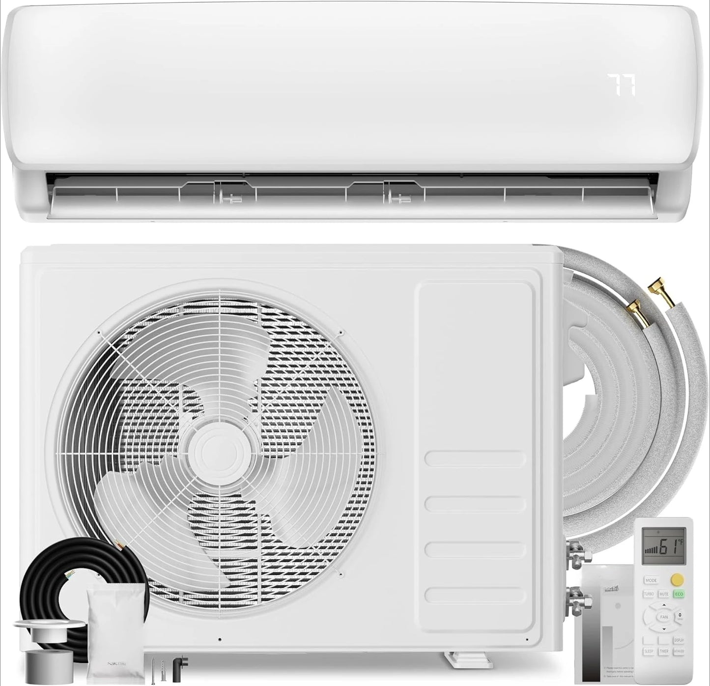 12000BTU Mini Split AC/Heating System, Energy Efficient