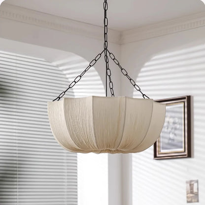 Nordic Minimalist Wabi Sabi Fabric Chandelier Living Dining Room Bedroom
