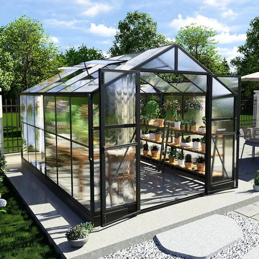 Walk-in Greenhouse with 7ft Height, 4 Vent Windows,