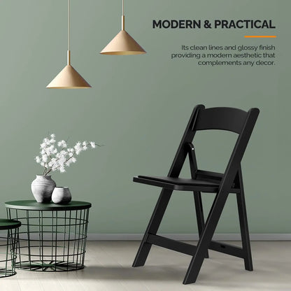 Resin Folding Chairs with Cushion, Plastic Chair with  Padded Seats