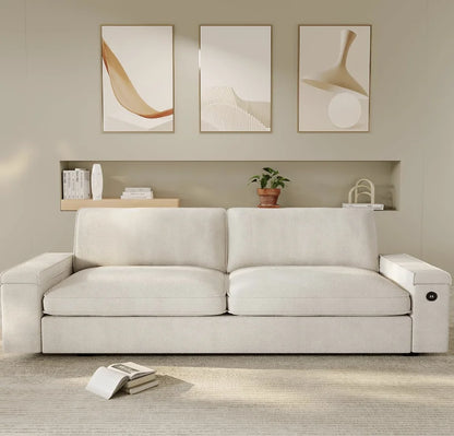 Extra Deep Seats, Oversized Loveseat Sofa with Storage/2 USB Charging