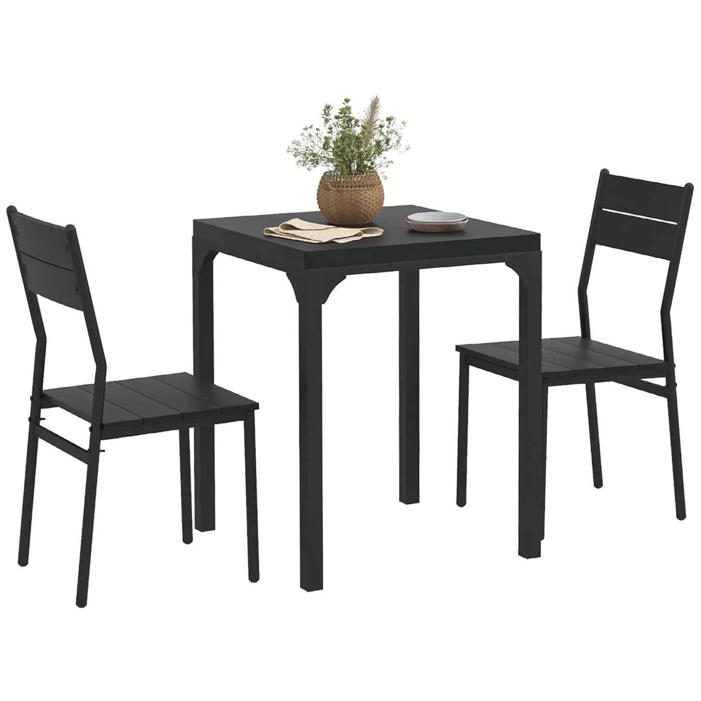 3 Piece Dining Table Set for 2, Modern Kitchen Table and Chairs,