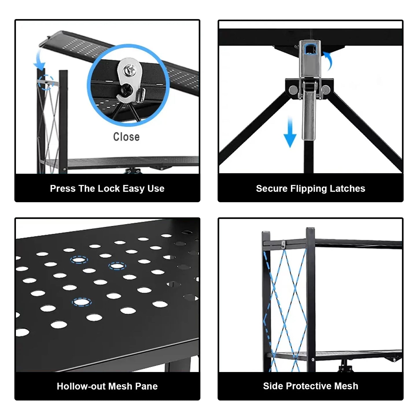 Storage Shelving 5-Tier With Wheel Unit Metal Shelf Adjustable