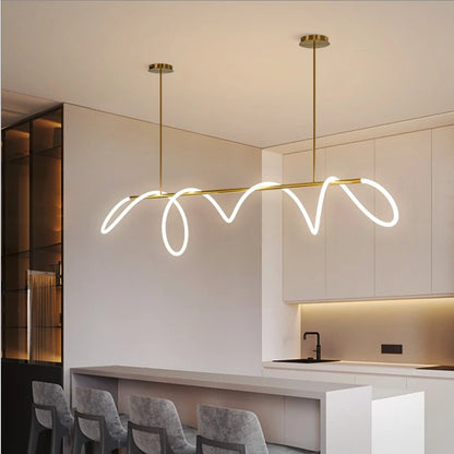 Nordic Adjustable Hose LED Chandelier Suitable Kitchen Dining