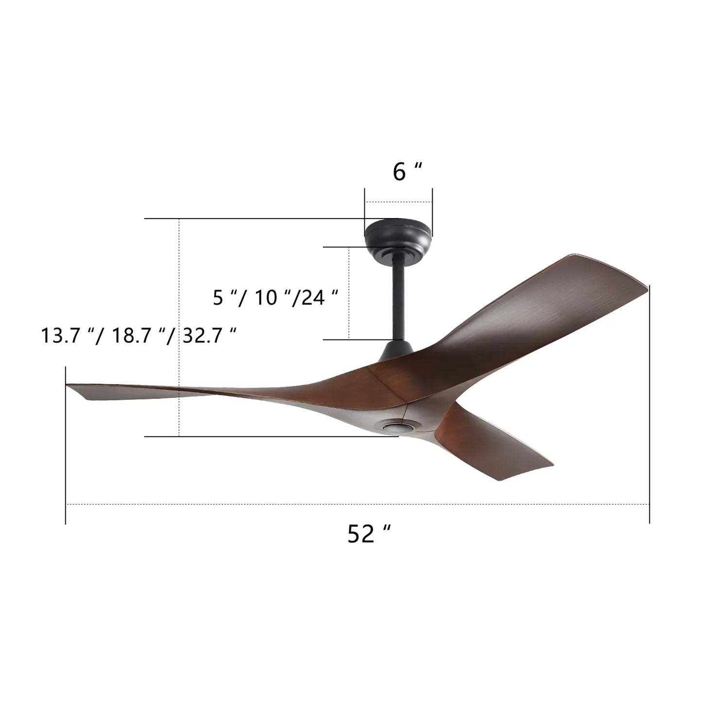 Modern 52-inch Ceiling fan  DC 6-speed remote control