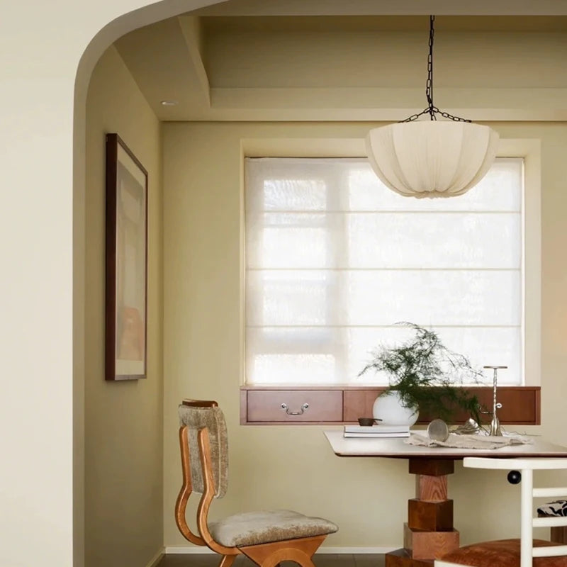 Nordic Minimalist Wabi Sabi Fabric Chandelier Living Dining Room Bedroom
