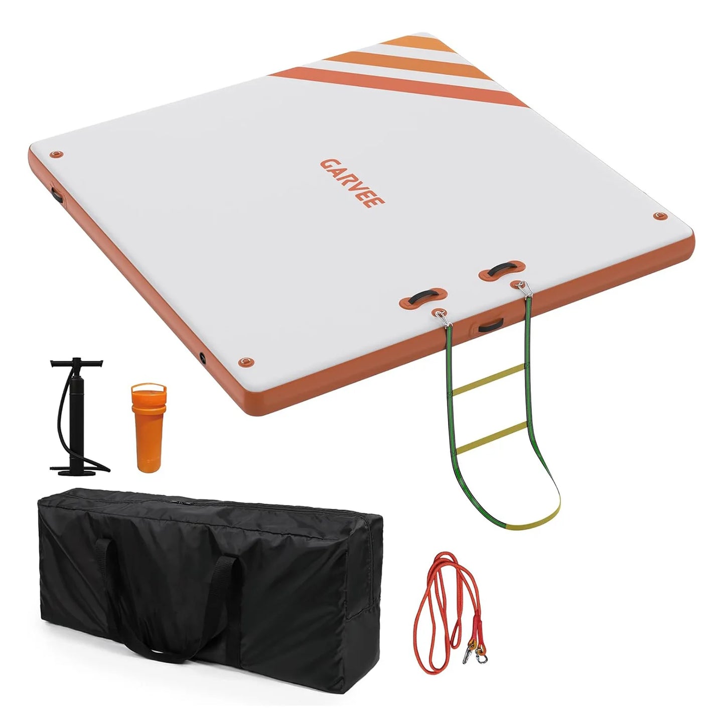 10ft 8ft 6ft Inflatable Floating Dock Platform, Floating Island Raft Non-Slip