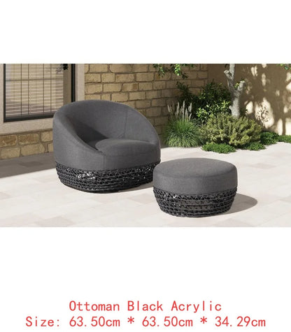 71" Upholstered Woven Patio Deep Seating Sofa