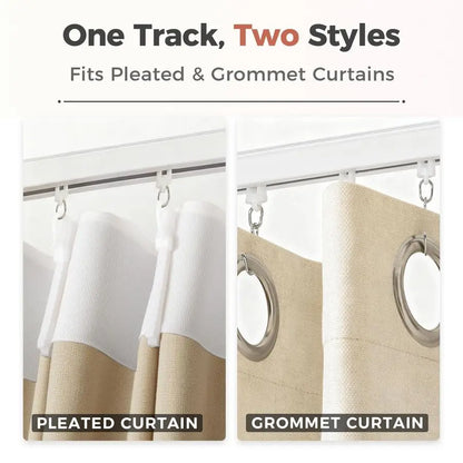 Ceiling or Wall Mount Curtain Track Kit with Hooks, 3ft 6ft Adjustable Length