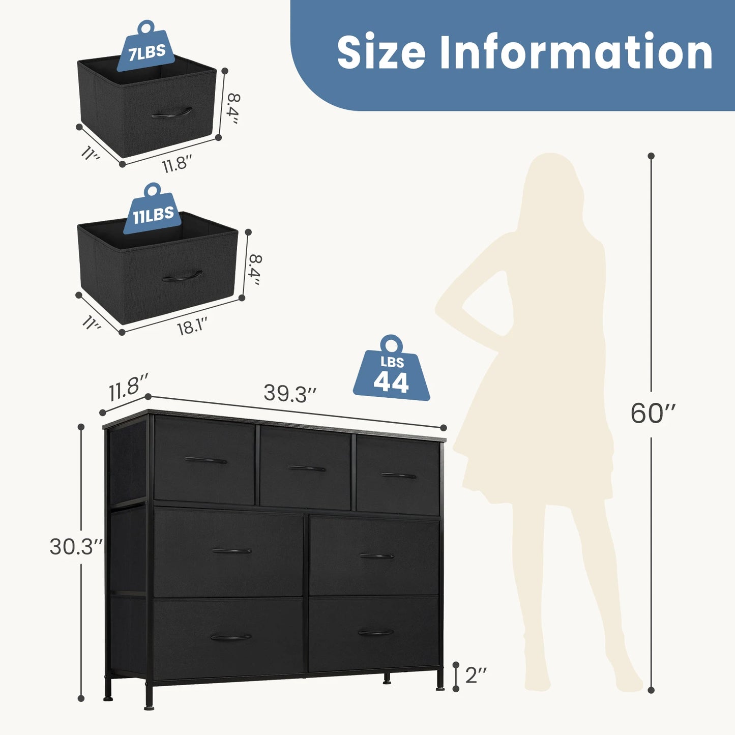 Desser For Bedroom With 7 Fabric Drawers Organizer Storage Closet