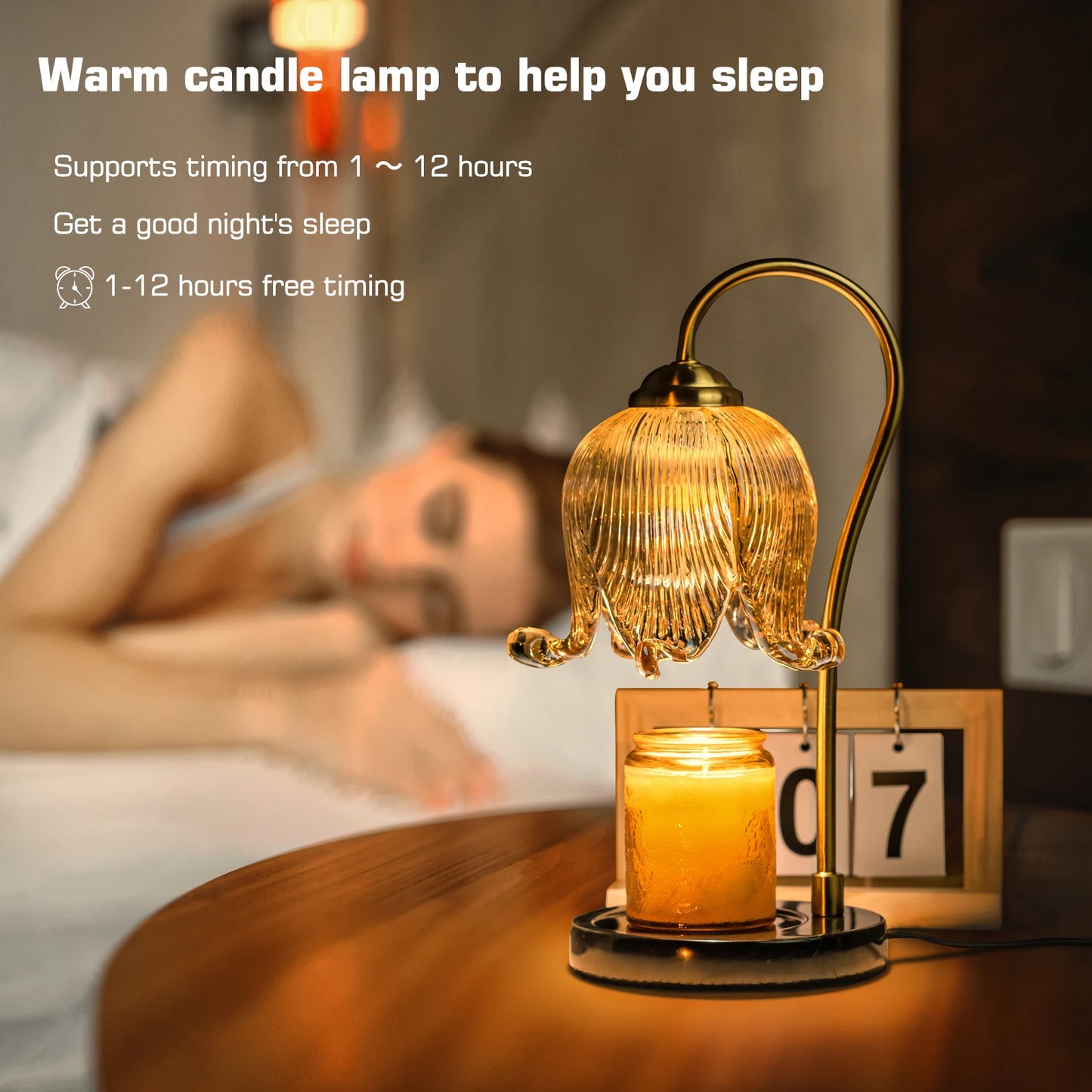 Tulip Flower Candle Lamp French Retro Fireless Candle Warmer