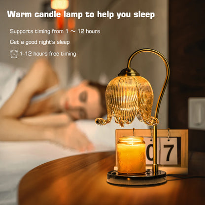 Tulip Flower Candle Lamp French Retro Fireless Candle Warmer