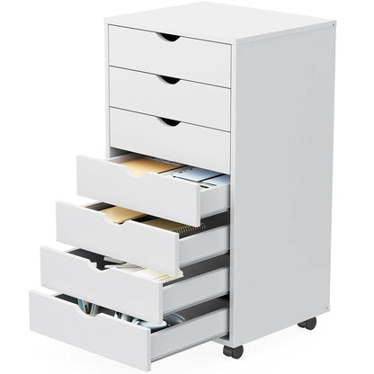 7 Wooden Drawer Rolling Chest Dresser/Nightstand Storage Cabinet