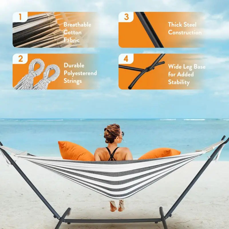 Hammock with Adjustable Stand- Hammock Bed w/Storage Bag,